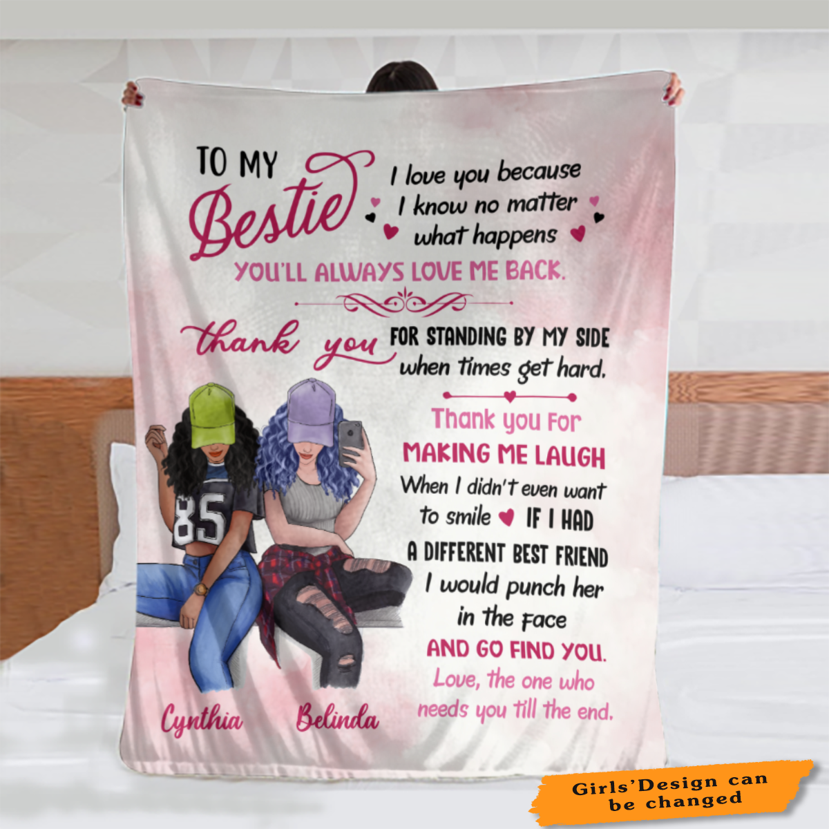 To My Selfie Bestie Personalized Blanket