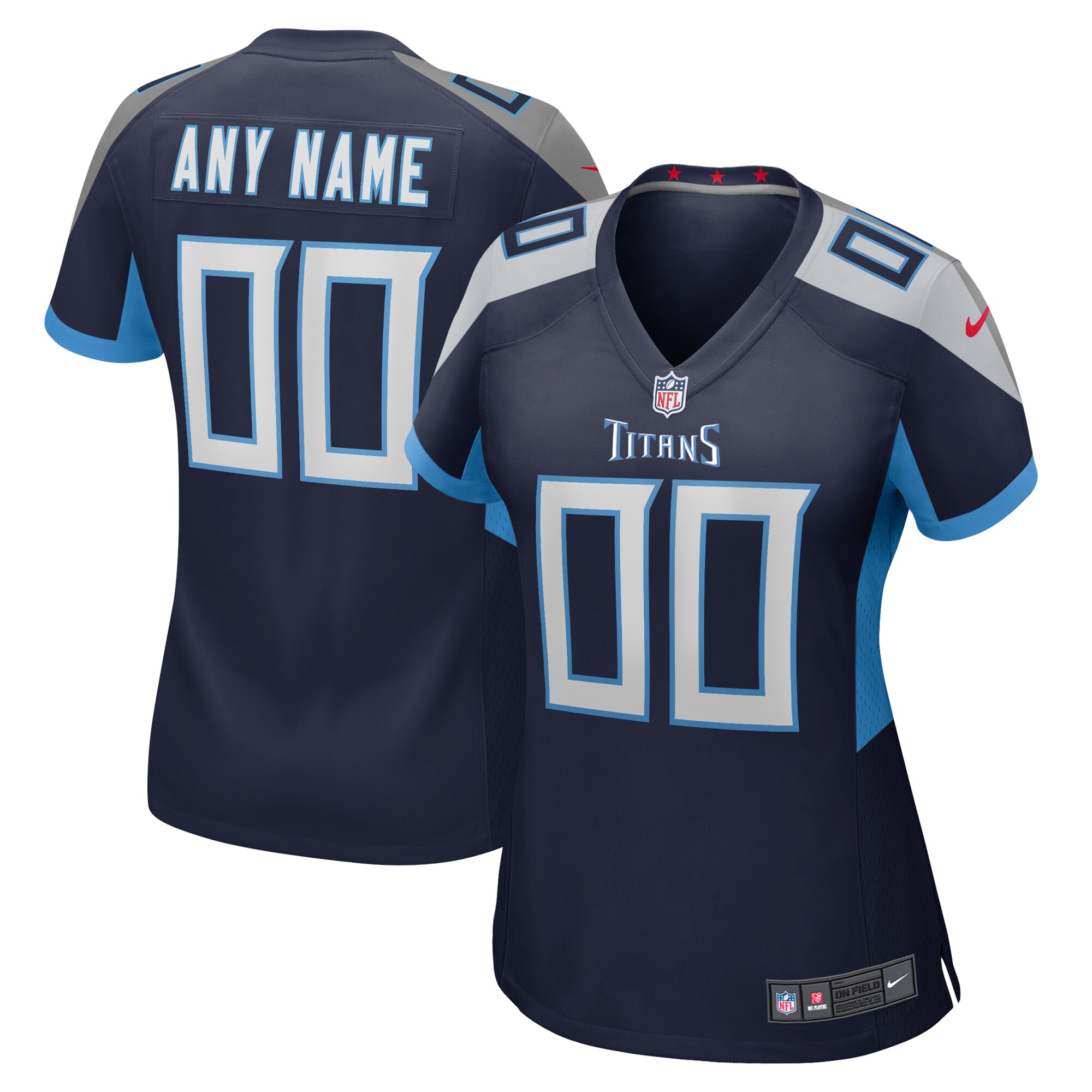 Women’s Navy Tennessee Titans Custom Game Jersey