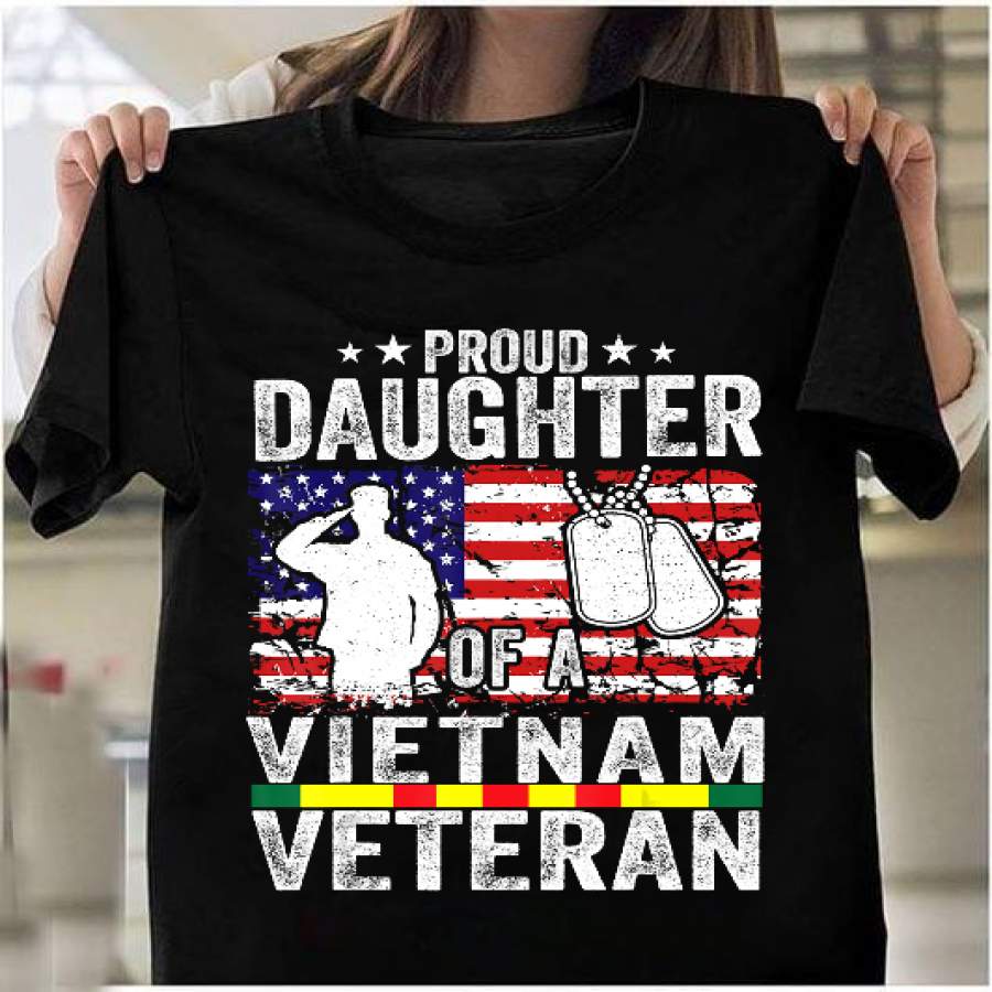 Proud Daughter Of A Vietnam Veteran Day USA American Flag T-shirt ...