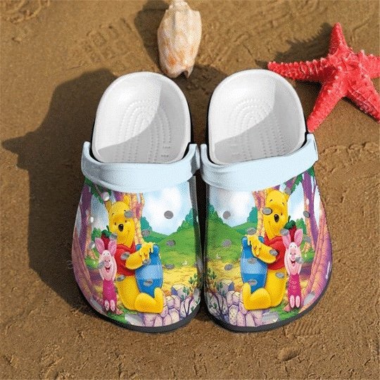 Pooh Bear Character Winnie The Pooh Cartoon Gift For Lovers Rubber Crocs Crocband Clogs, Comfy Footwear