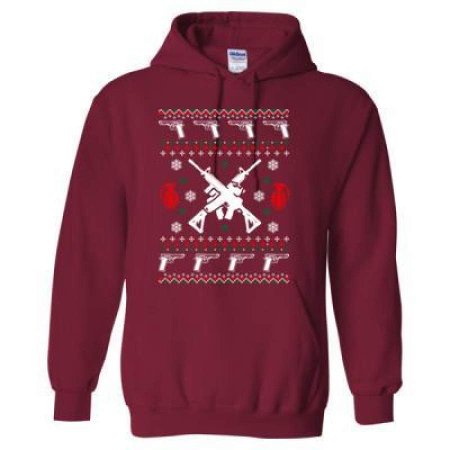 AGR AR 15 Christmas Sweater Ugly – Heavy Blend™ Hooded Sweatshirt