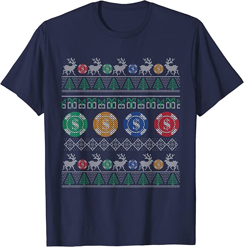 Ugly Christmas Poker X-Mas Santa Claus Gambling New Year T-Shirt