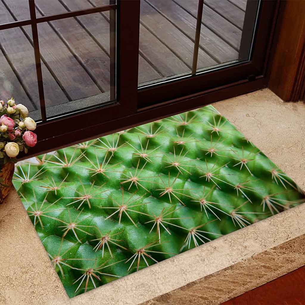 Personalized Name Family House 3D Cactus Funny Doormat, Garden Doormat, Gift For Cactus Lovers, Gift For Thanksgiving Christmas Decor Warm House Gift Welcome Mat