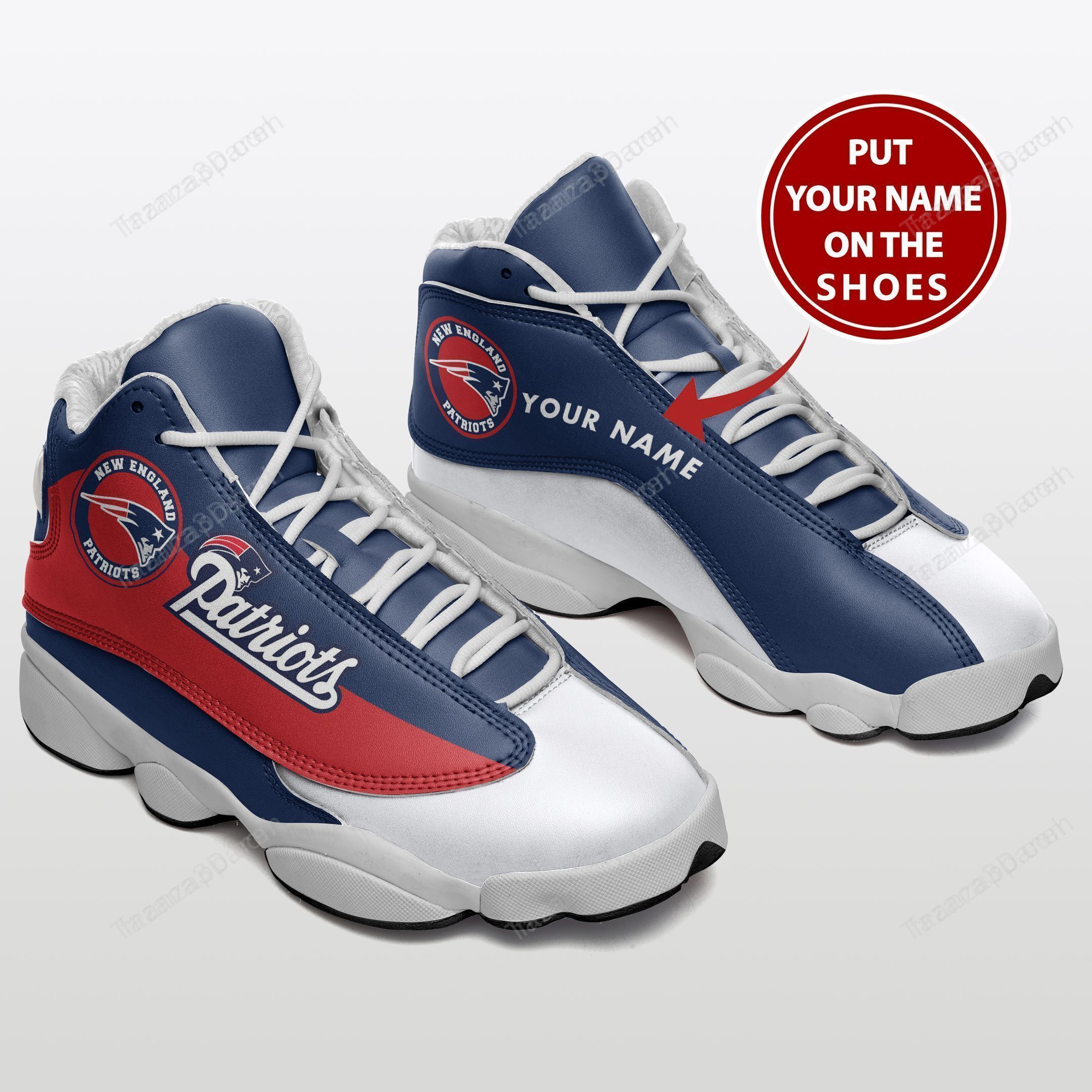 New England Patriots Personalized Air Jd13 Sneakers 008