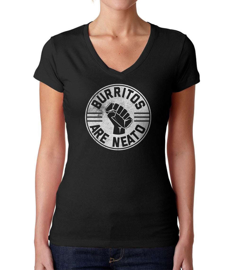 Women’S Burritos Are Neato Vneck T-Shirt – Funny Hipster Foodie