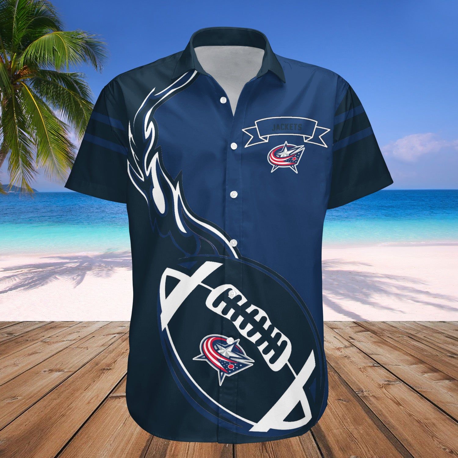 Columbus Blue Jackets Hawaii Shirt Flame Ball – Nhl