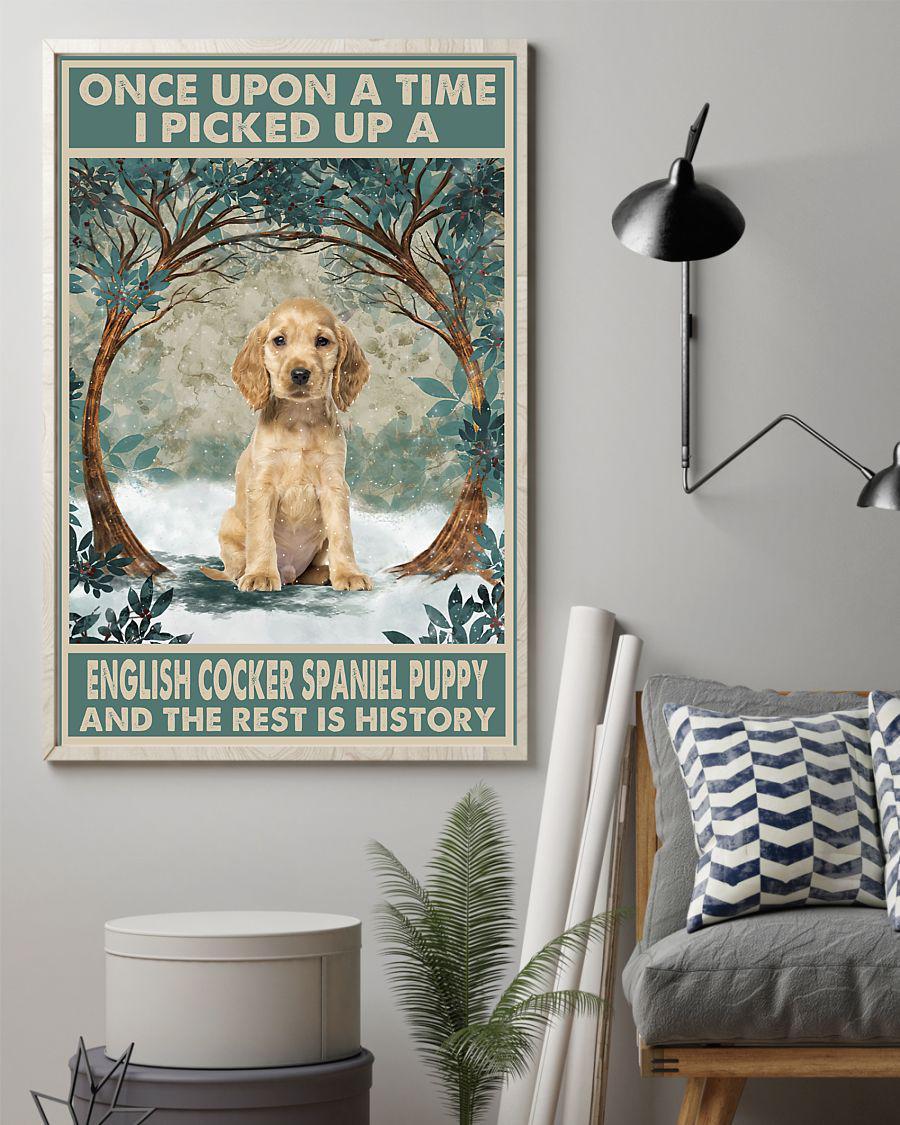 Cocker Spaniel Puppy Once Upon A Time Portrait Poster & Canvas Gift For Dog Lover Friend Family Birthday Home Decor Wall Art Visual Art