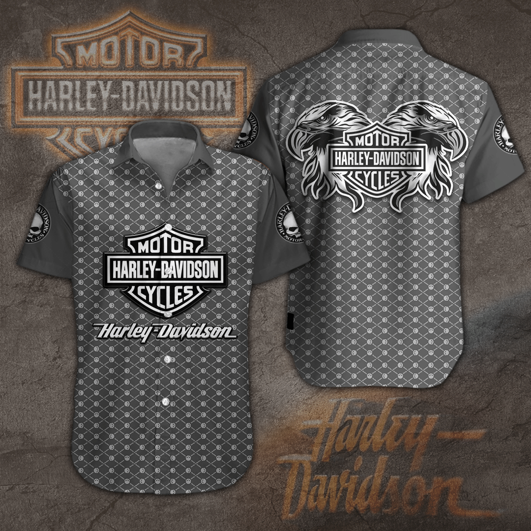Harley Davidson Short Sleeve Dress Shirt 6 - Merchcustom Trending