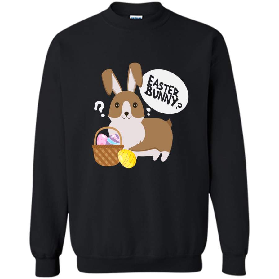 Corgi Easter Funny Shirt for Boys Girls Love Dog Puppy Printed Crewneck Pullover Sweatshirt 8 oz