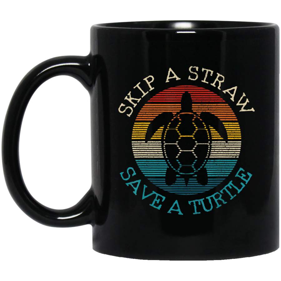 Skip A Straw Save A Turtle – Vintage Ocean Sea Turtle _2166 Coffee Mug