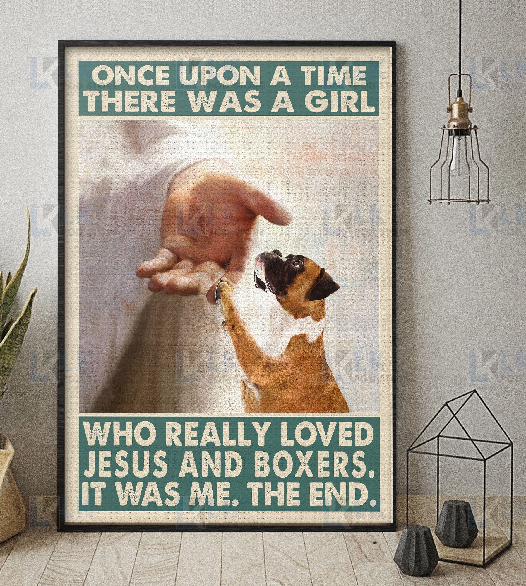 BOXER – POSTER Once Upon A Time [ID3-N] | Framed, Best Gift, Pet Lover, Housewarming, Wall Art Print, Home Decor