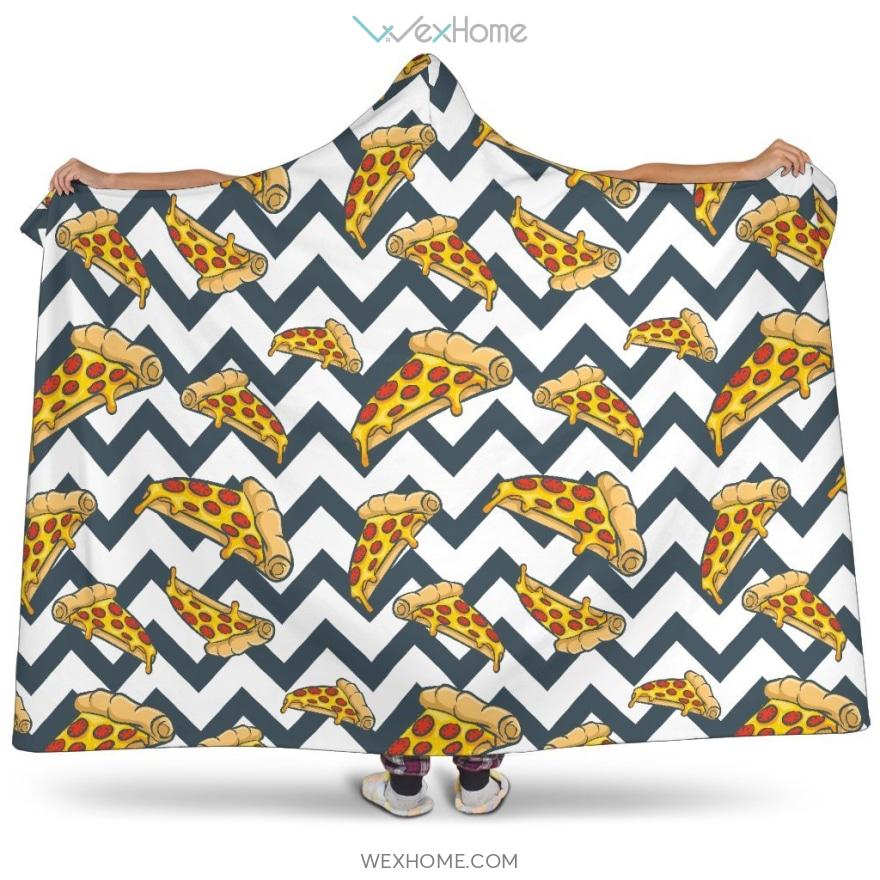 Pizza Design Pattern Hooded Blanket