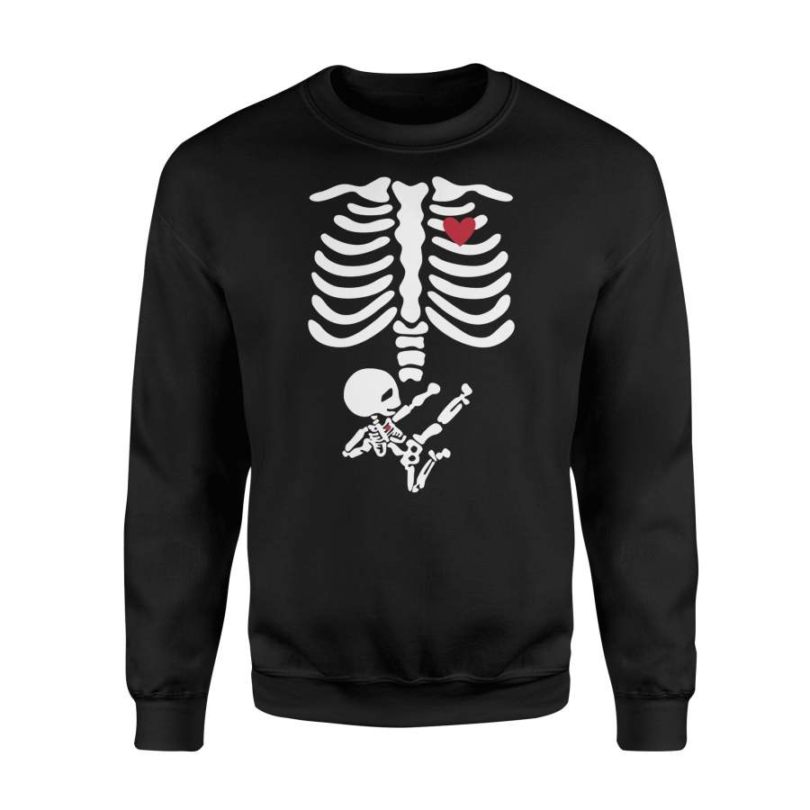 Baby Karate Skeleton Maternity Halloween Sweatshirt