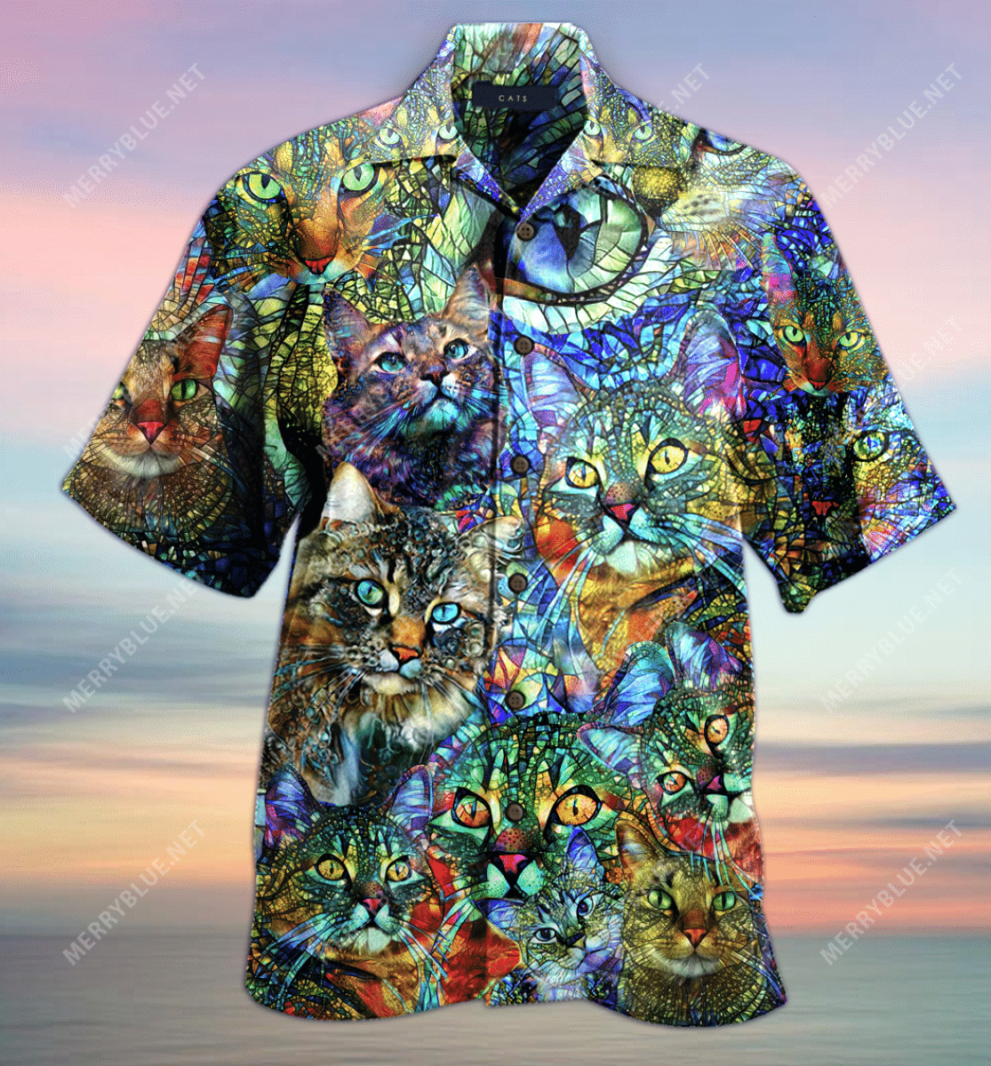 Find Amazing Kaleidoscope Cat Unisex Hawaii Shirt Ha74269