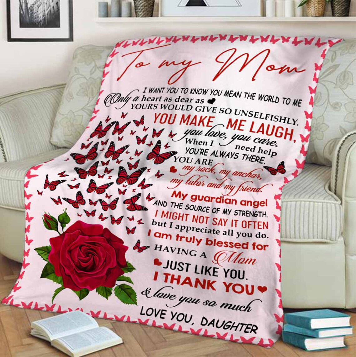 To My Mother When I Need Help You Are Always There Fleece Blanket Gift For Family,Birthday,Parents,Mother,Mom Gift Home Decor Bedding Couch Sofa Soft And Comfy