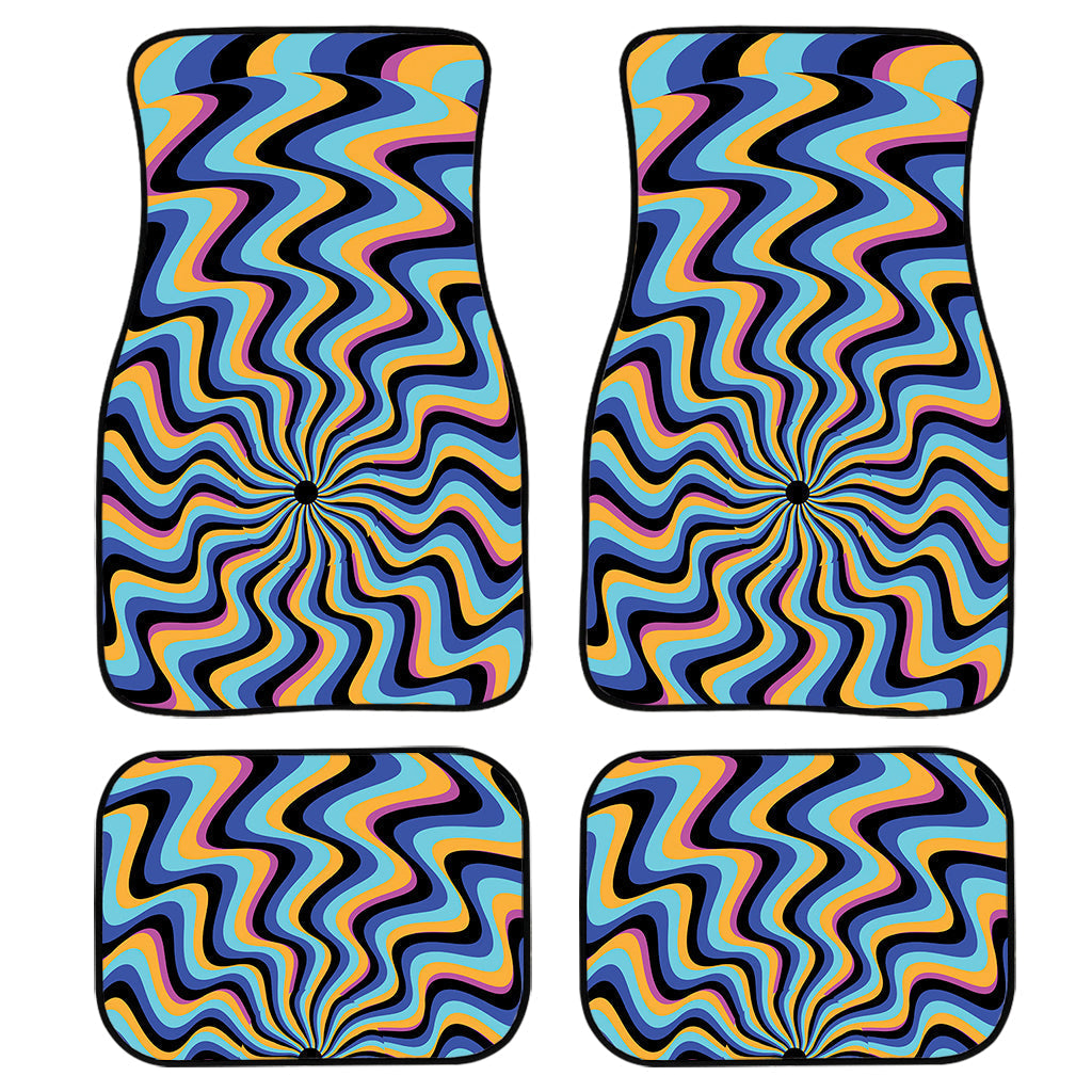 Psychedelic Illusory Motion Print Front And Back Car Floor Mats, Front Car Mat