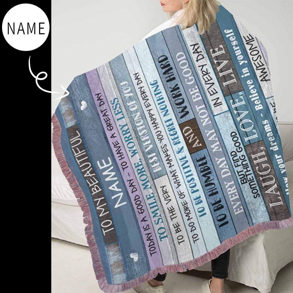 Custom Name Love U Ultra-Soft Pink Tassel Blanket