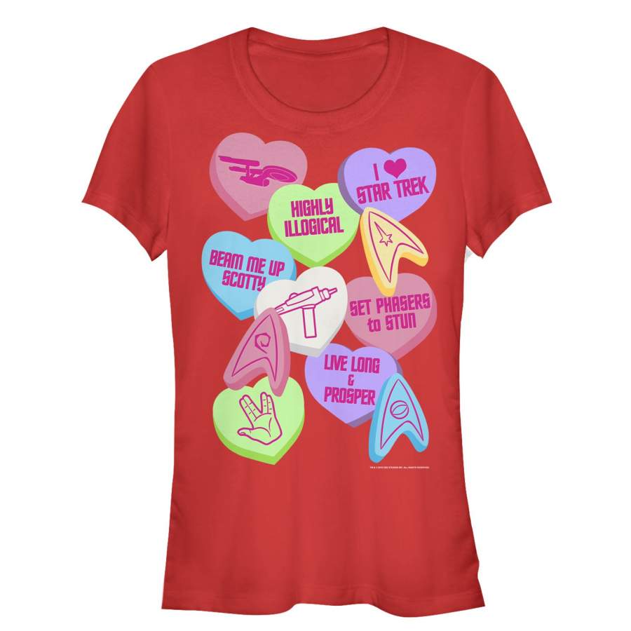 Star Trek Junior’s Valentine’s Starfleet Candy Hearts  T Shirt