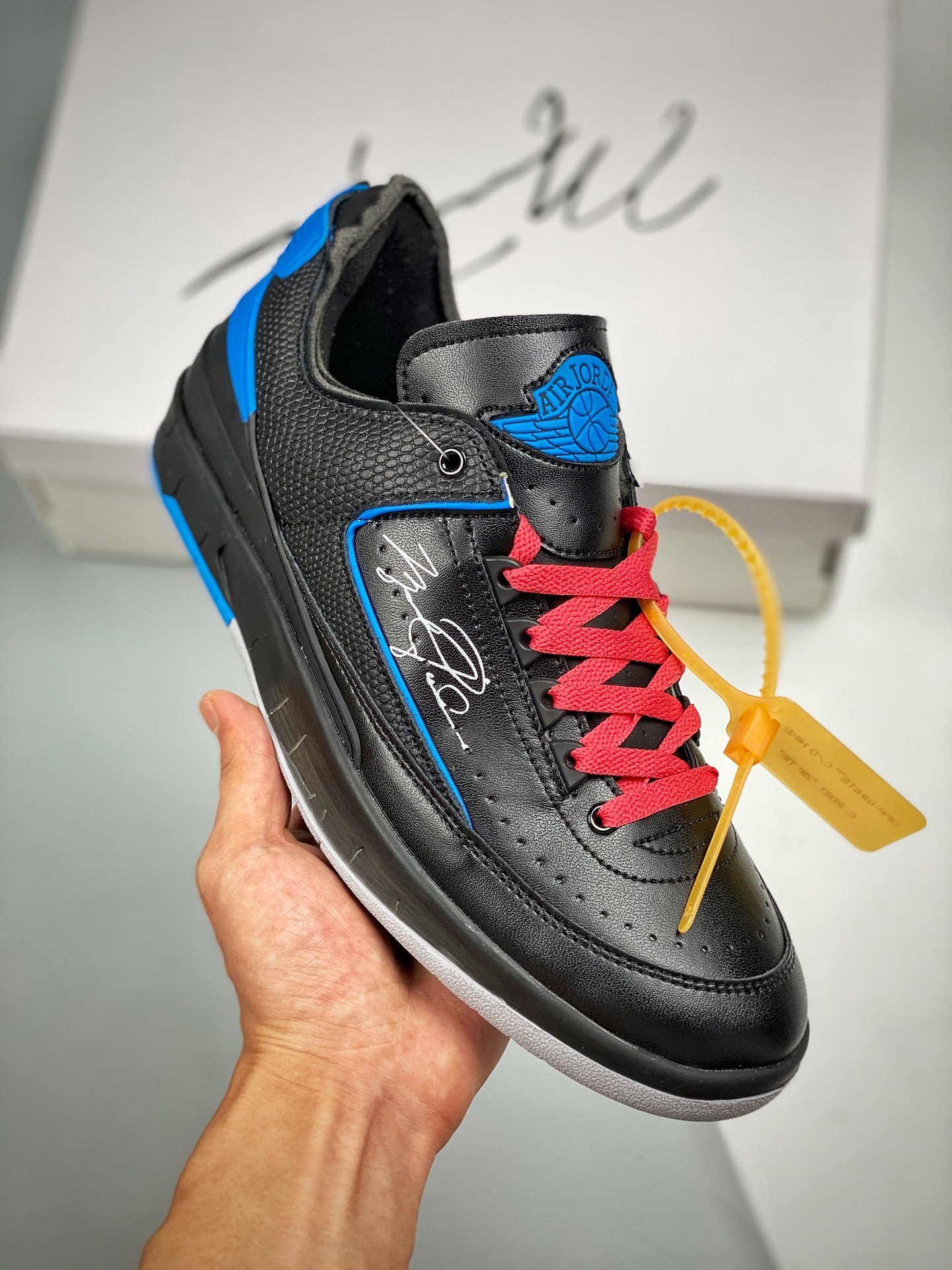 Off-White x JD 2 Low BlackVarsity Royal DJ4375-004 5338973