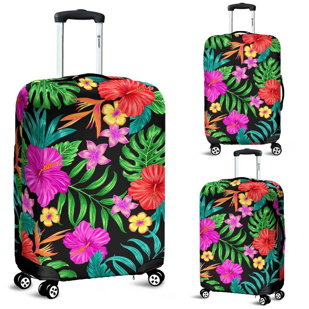 Hibiscus Red Hawaii Flower Luggage Cover Protector Suitcase Fashion Travel Camping Ha65935