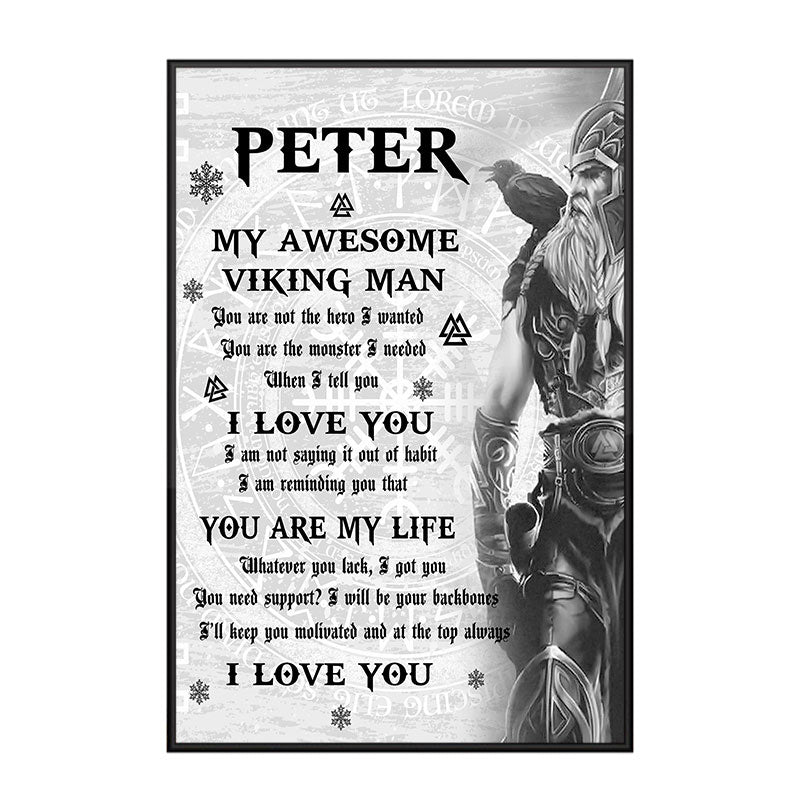 Personalized Wall Art Poster Board Print Valentine Day Gift Ideas For Him Her Men Women Boyfriend Girlfriend Husband Wife Couple – Custom My Awesome Viking Man HT221238 – PersonalizedWitch