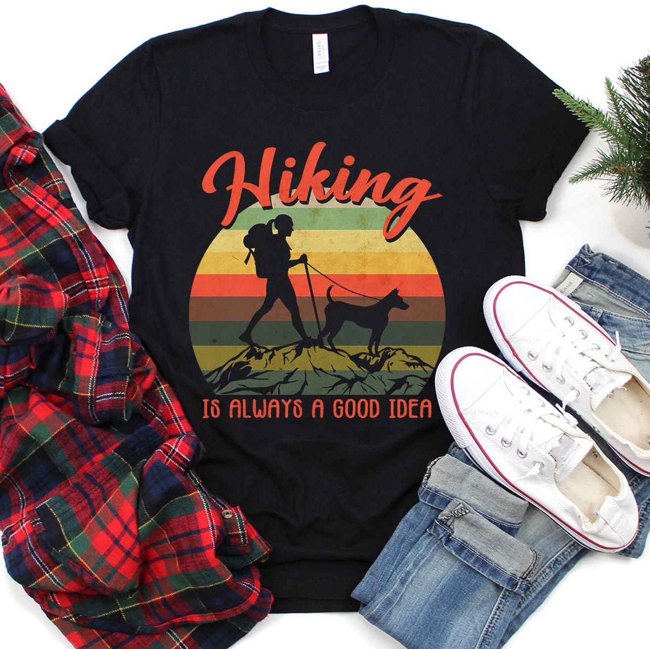 Vintage Hiking Is Always A Good Idea Gift Standard/Premium T-Shirt