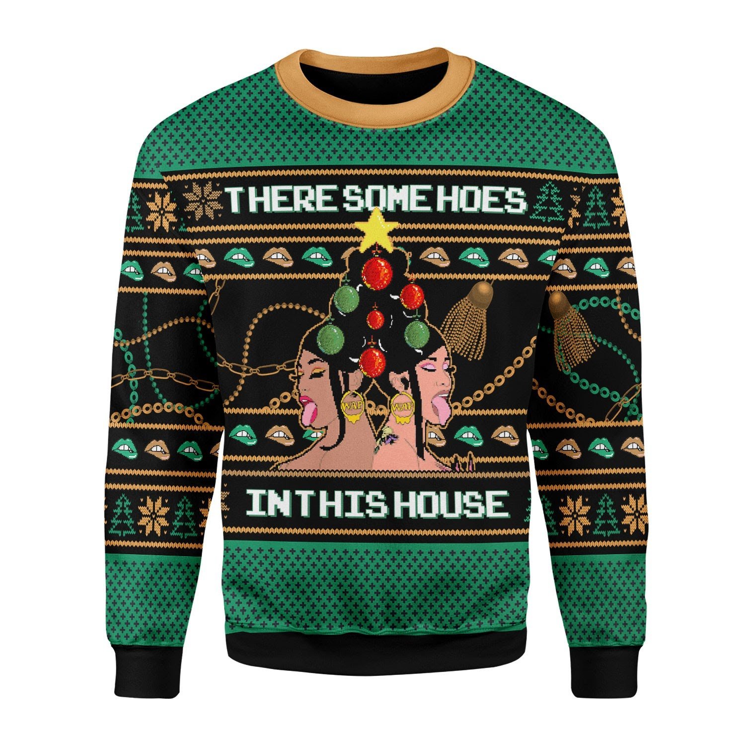 There Is A Christmas Hos In This House Christmas Ugly Sweater | Unisex | Full Size | Adult | Colorful | US3646