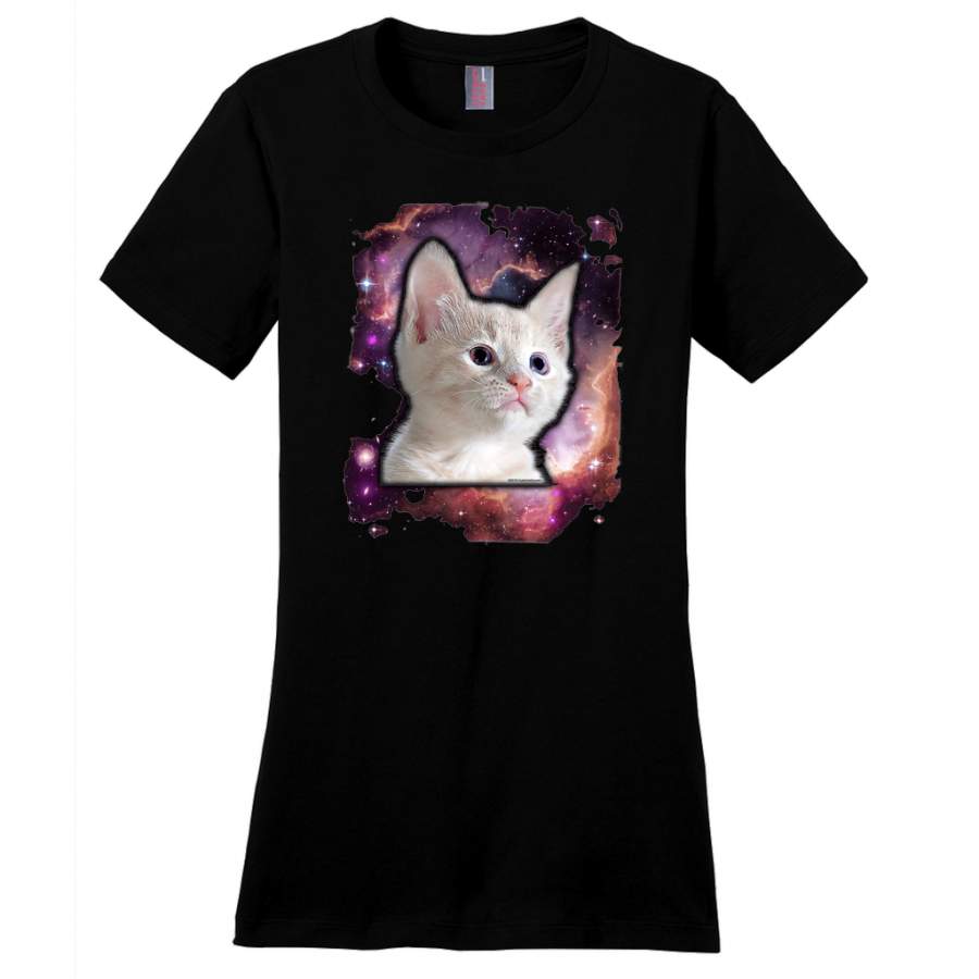 Cute Outer Space Kitten Cat Lover Nebula T-Shirt