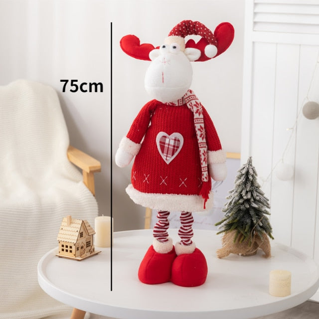 1/3Pcs Snowman Elk Merry Christmas Big Dolls Tree Decor New Year Ornament Deer Santa Claus Standing Doll Decoration Gift For Kid