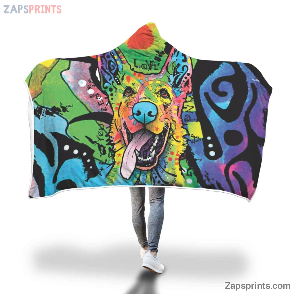 German Shepherd Design Hooded Blanket – Dean Russo Art