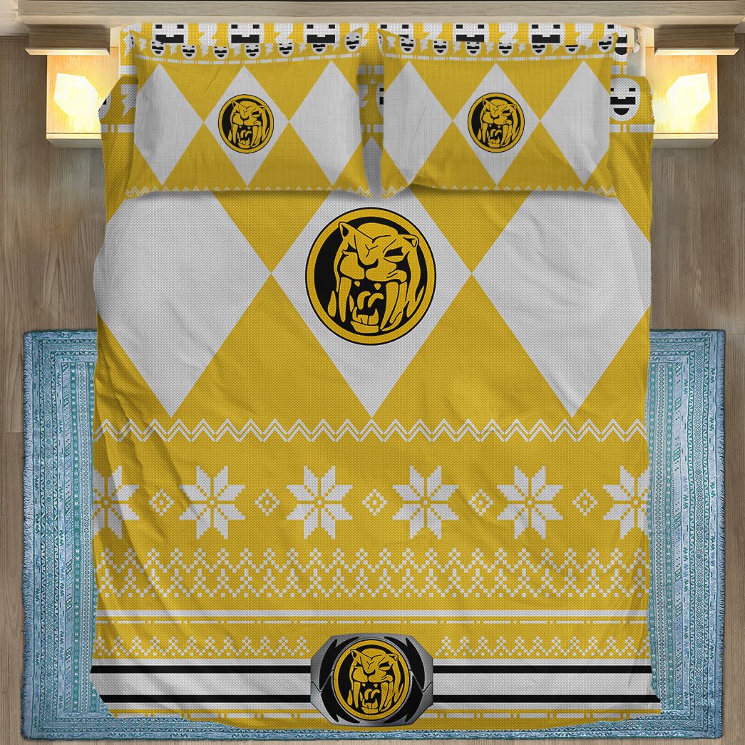 Casepring 3D Yellow Power Ranger Custom Bedding Set