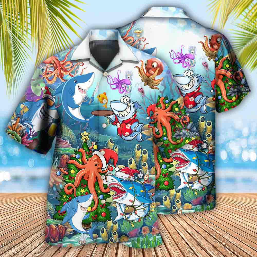 Shark Loves Beautiful Octopus Hawaiian Shirt