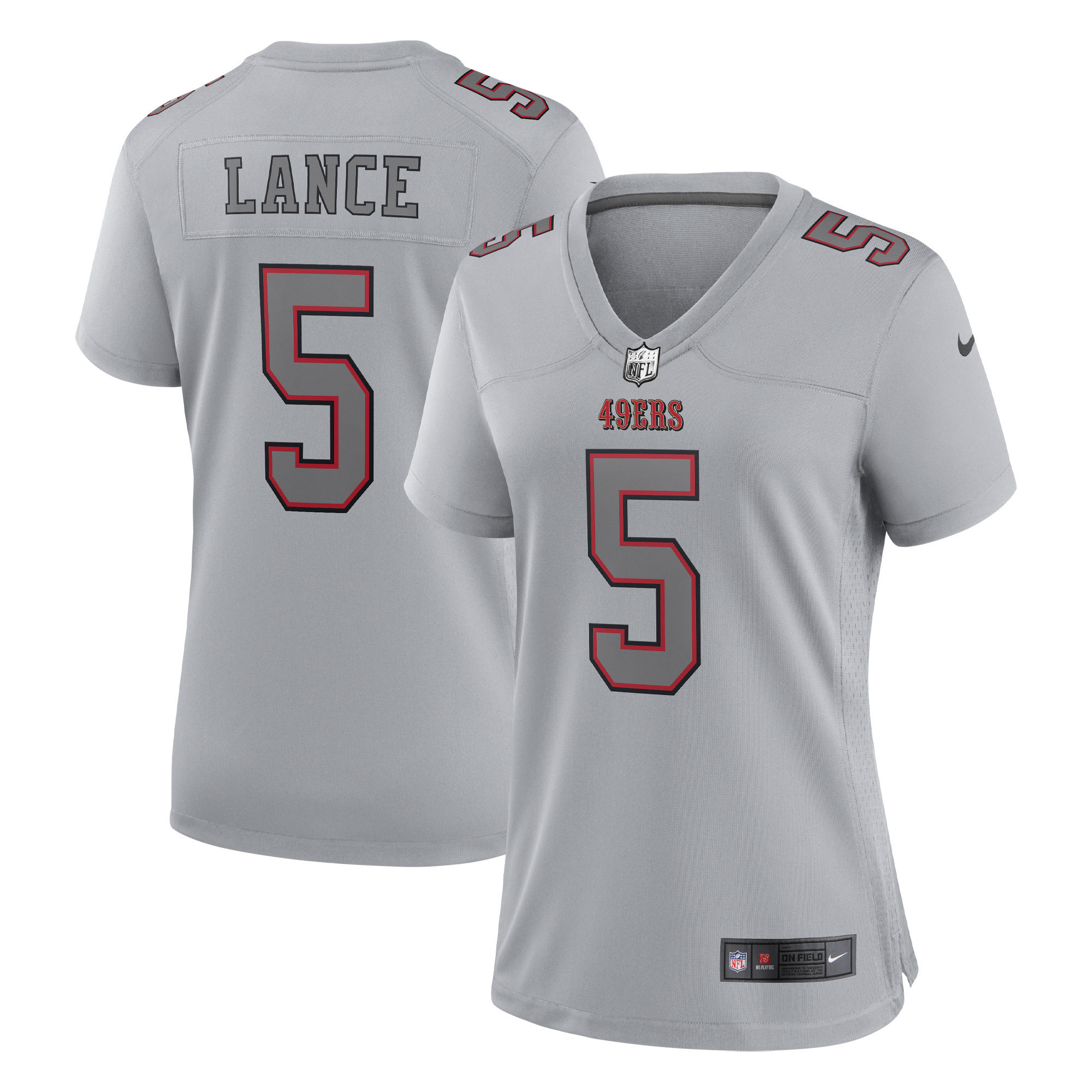 Trey Lance San Francisco 49ers Womens Atmosphere Fashion Game Jersey – Gray NFL