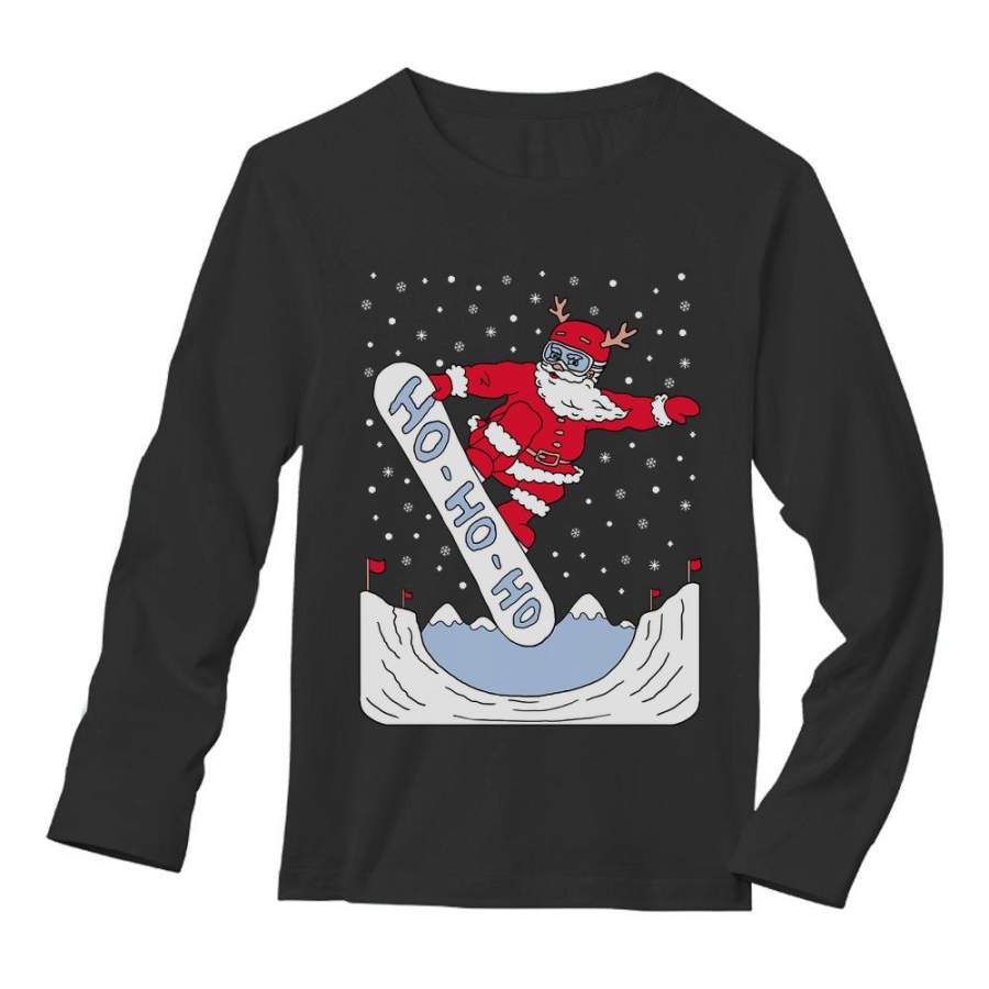 Ugly Christmas For Skaters  Santa On Snowboard Long Sleeve T-Shirt