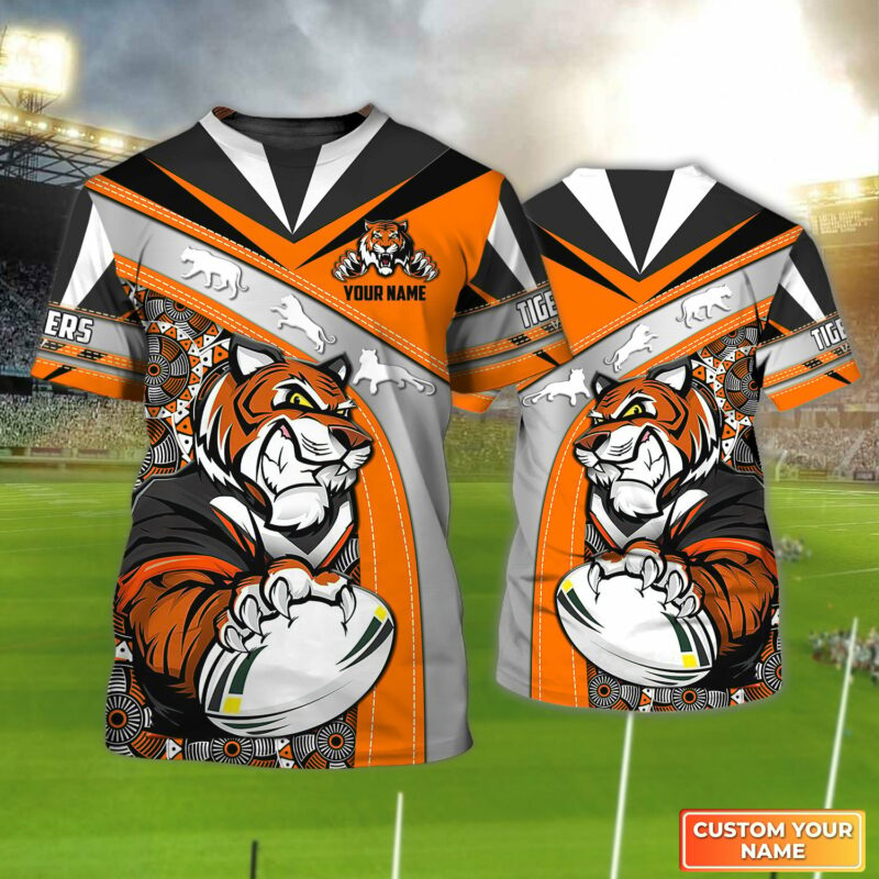 Wests Tigers Personalized Name 3D Tshirt Gift For Nrl Fan Tad 01