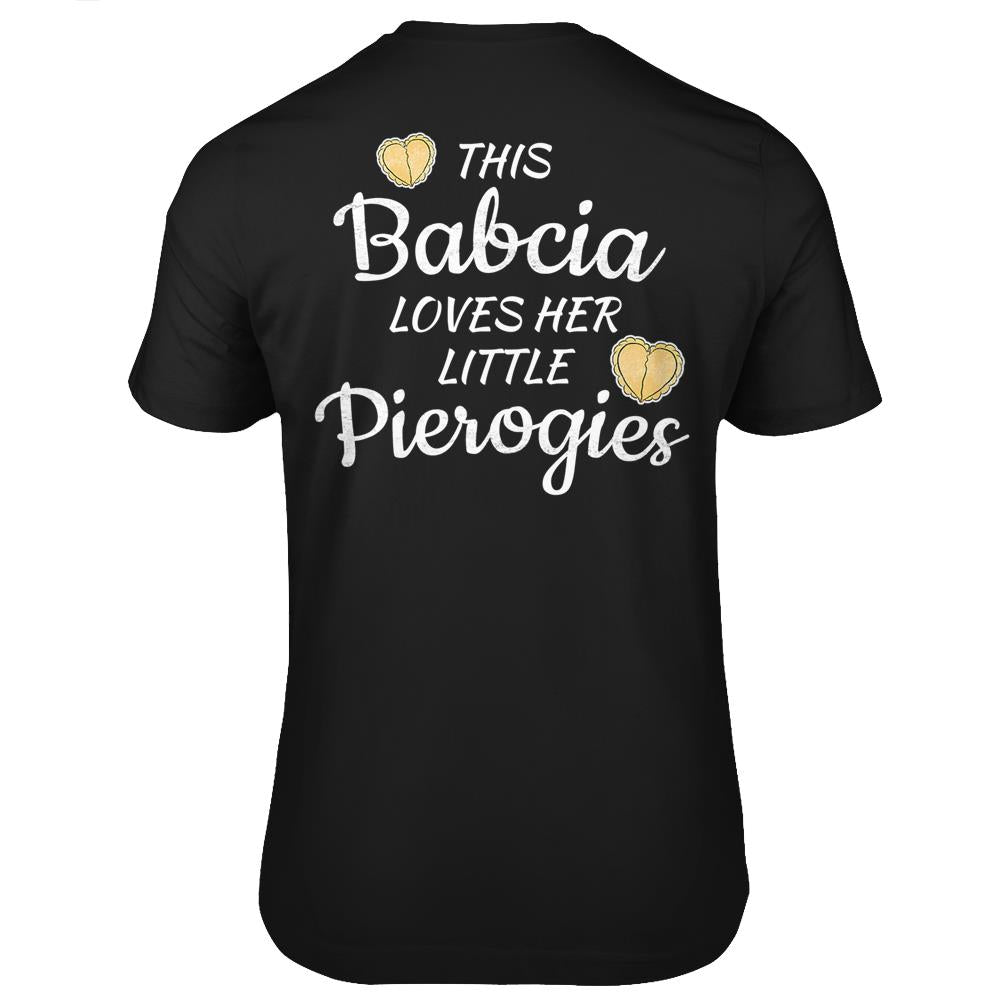 Womens Polish Babcia Grandma Loves Little Pierogies Mother’S Day T Shirts Print On Back