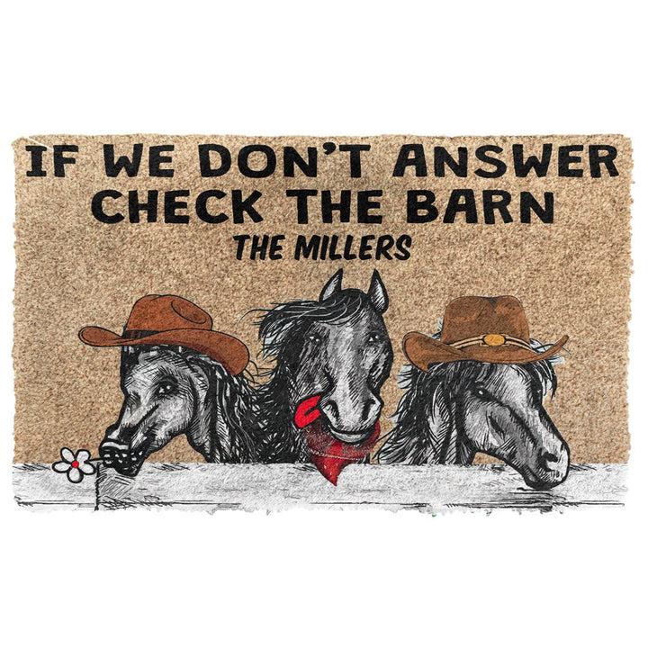 Waybackapparel Check The Horse Barn Custom Name 3D Doormat