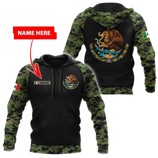 Custom Name Mexico Coat Of Arms Mexican Flag Logo 3D All Over Printed ...