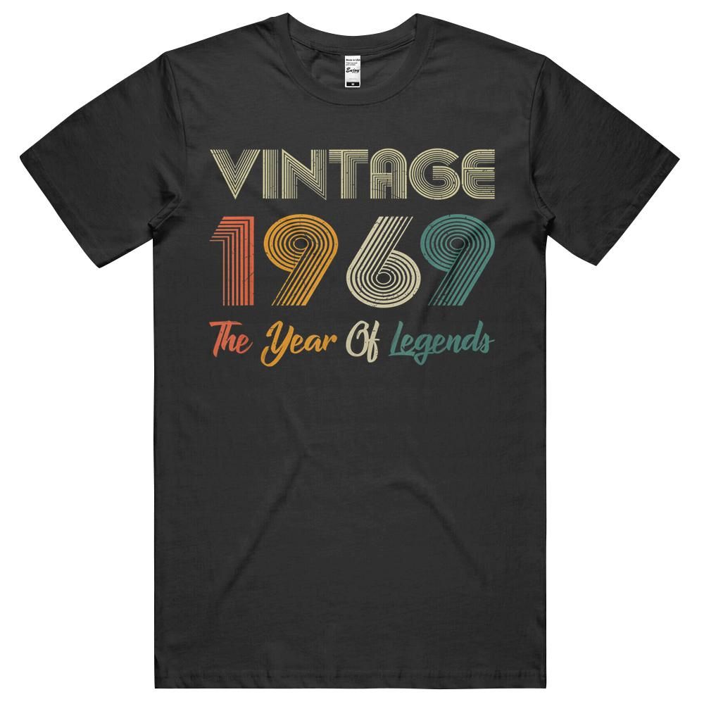 52nd Birthday Gift – Vintage 1969 Retro Bday 52 Years Old Unisex Shirt