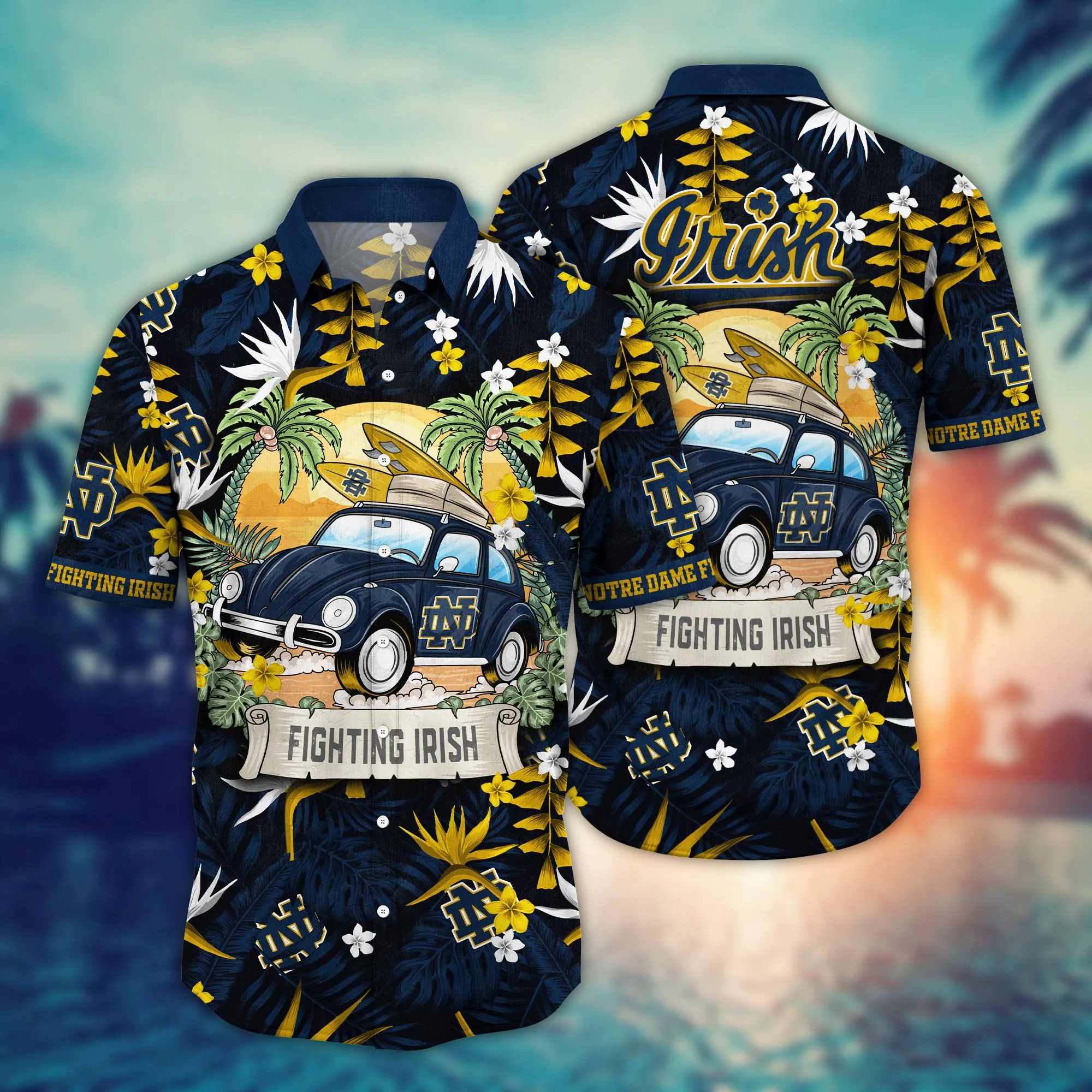 Notre Dame Fighting Irish NCCA Hawaiian Shirt Solsticetime Aloha Shirt