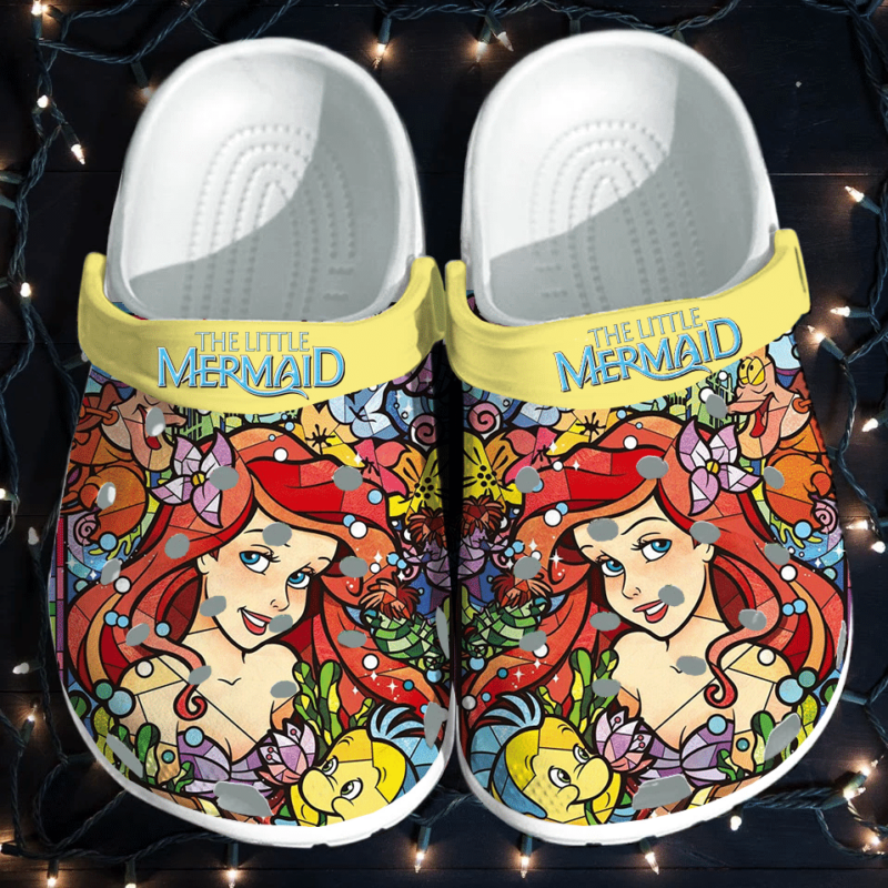 The Little Mermaid Crocs Crocband Clogs, Comfy Footwear, Shoes