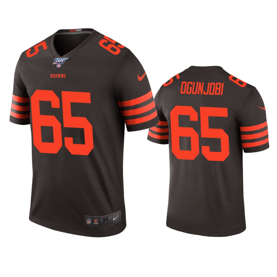 Cleveland Browns Larry Ogunjobi Brown 100th Season Color Rush Legend Jersey