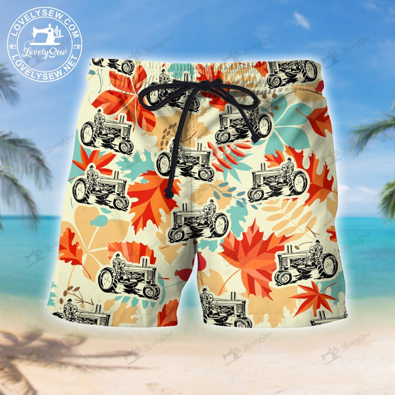 Jd Tractor Fall Hawaiian Shirt Shorts Ha75638