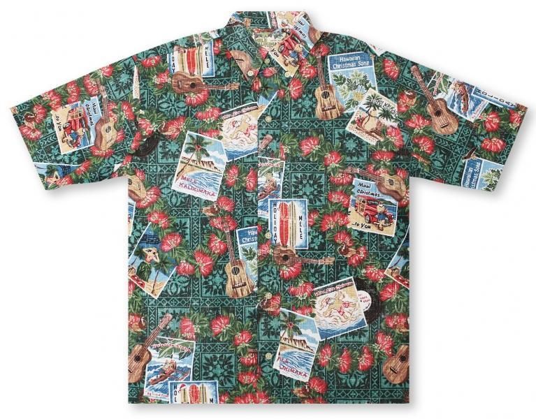 Reyn Spooner Christmas Emerald Aloha Shirt Hawaiian Ha42095