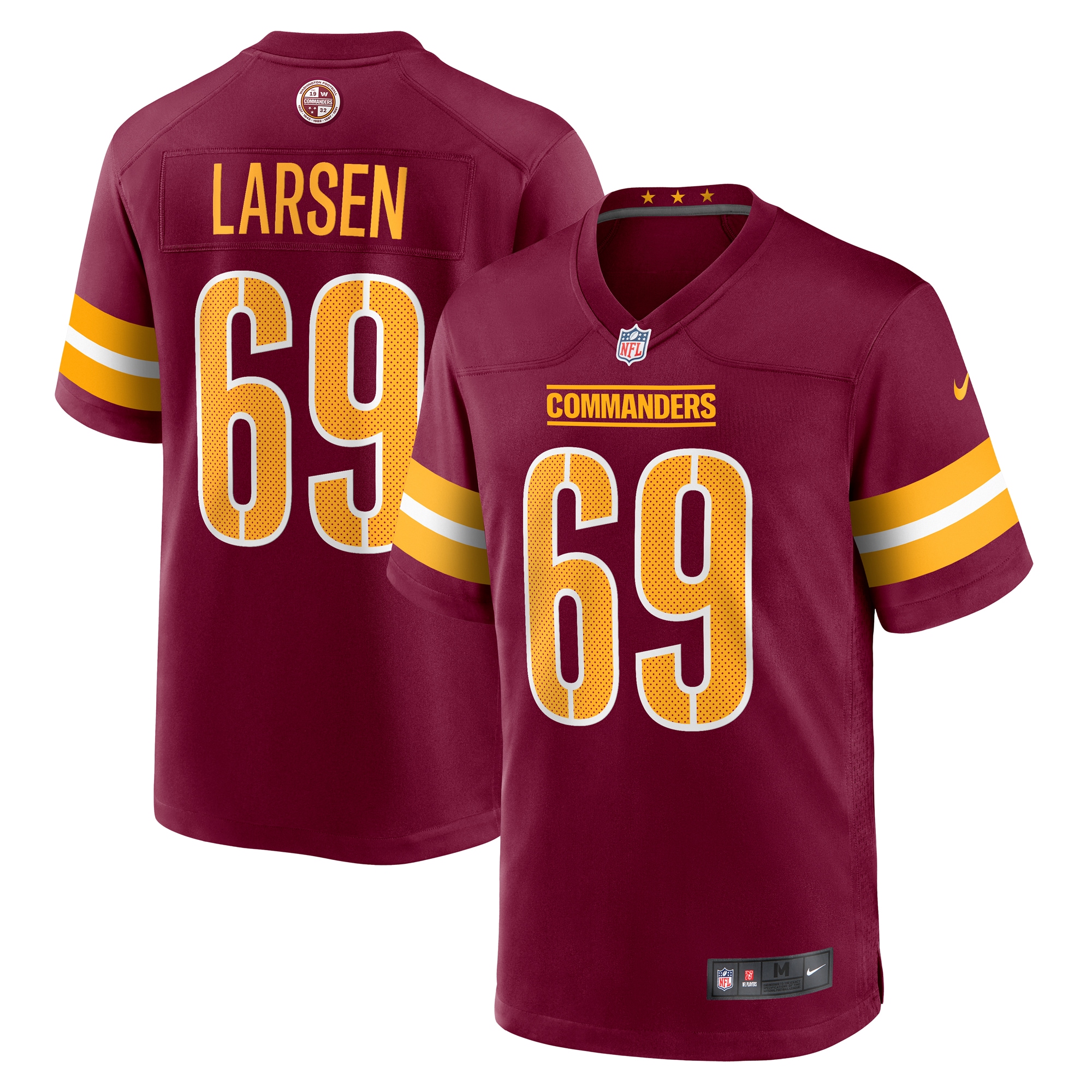 Tyler Larsen Washington Commanders Game Jersey – Burgundy