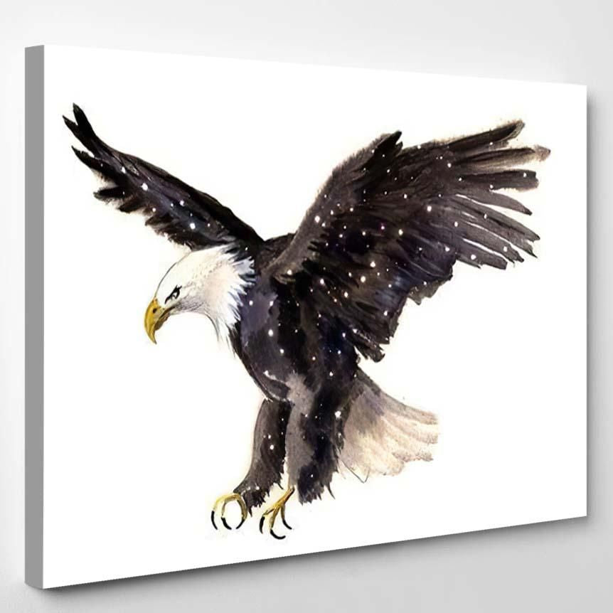 Watercolor Illustration Bird Eagle White Background – Eagle Animals Canvas Art Wall Decor Christmas Gift Ideas