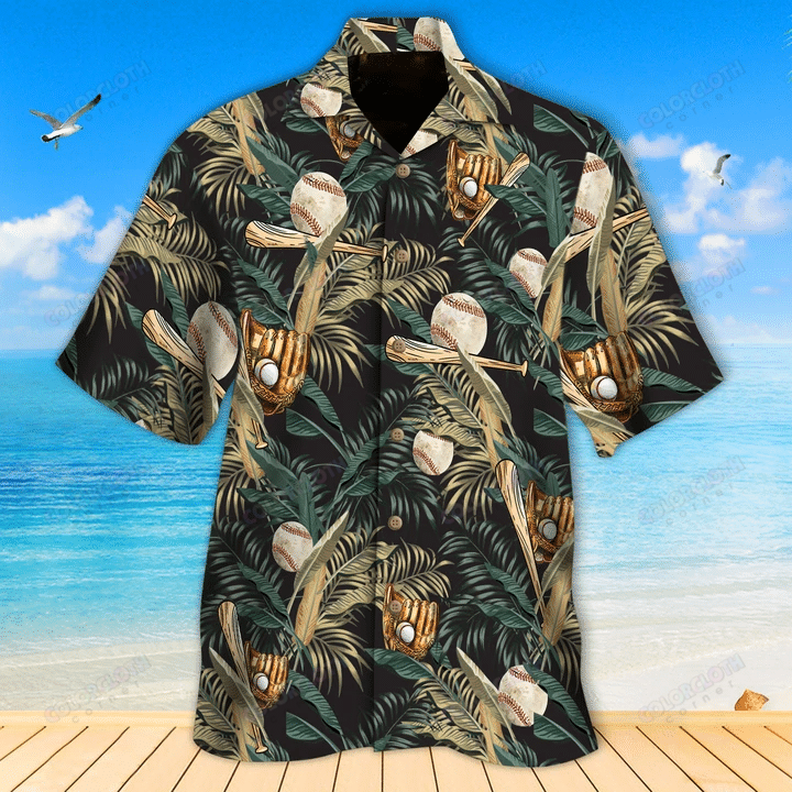 Baseball Tropical Green Hawaii Shirt Ha64192