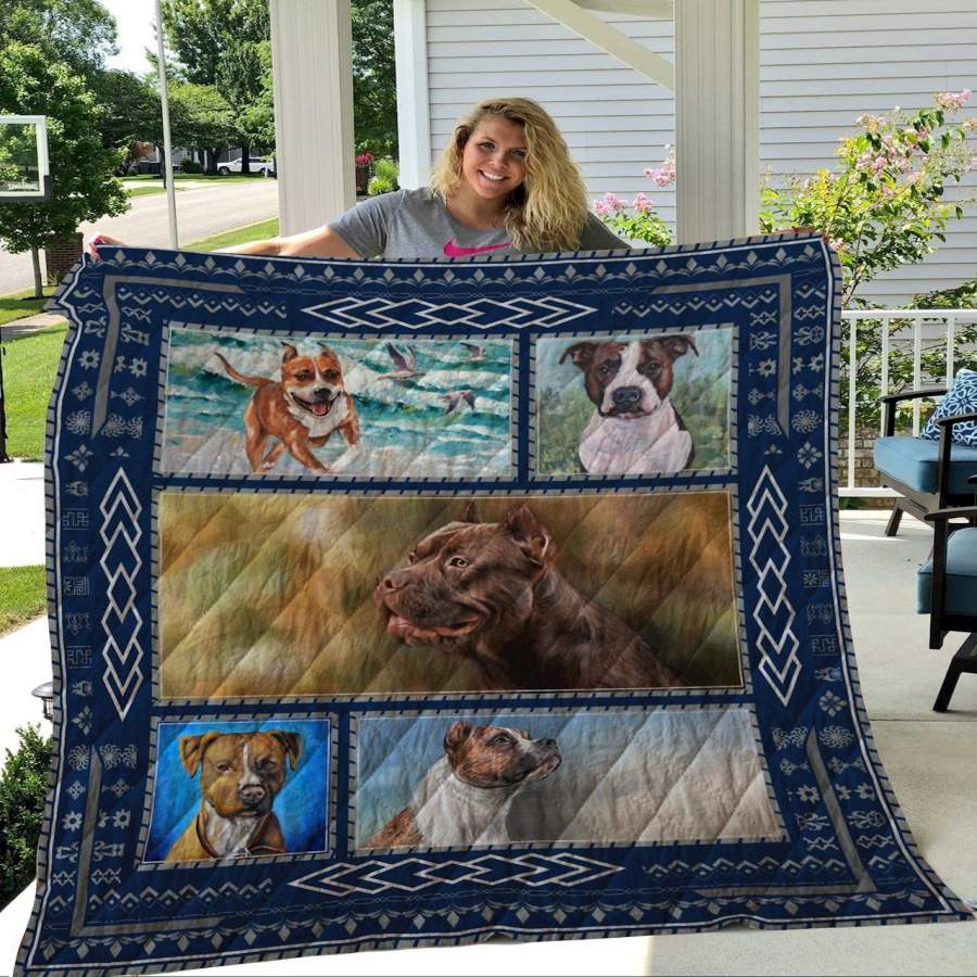 American Staffordshire Terrier Quilt Blanket Christmas Gift Ideas