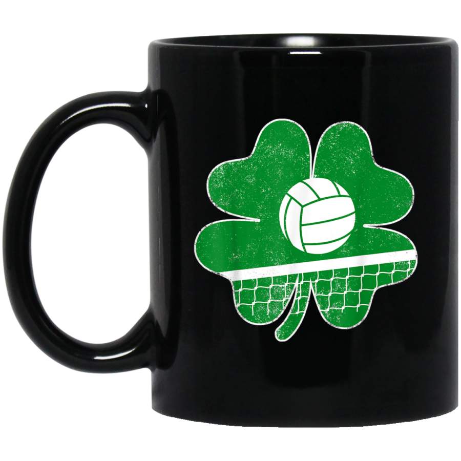 Volleyball Shamrock Clover Vintage Mug Irish Gift