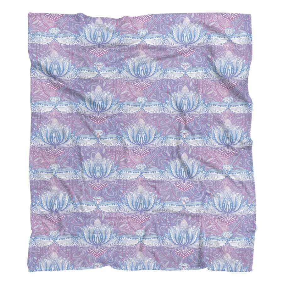 Cotton Candy Lotus Skies Fluffy Microfleece Throw Blanket